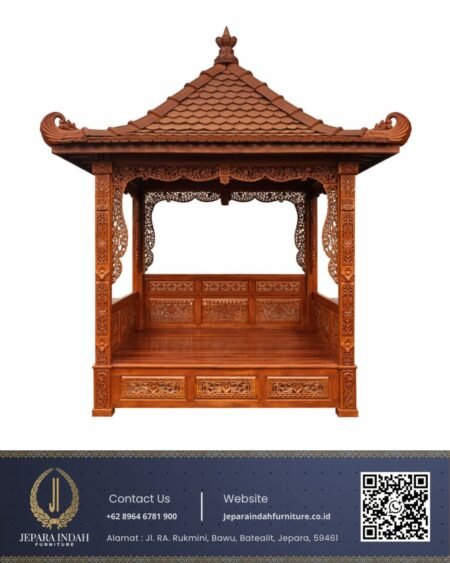 Gazebo Ukir Kayu Jati Etnik Nusantara Ukiran Jepara
