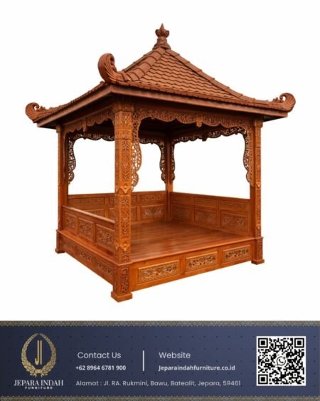 Gazebo Ukir Kayu Jati Etnik Nusantara Ukiran Jepara