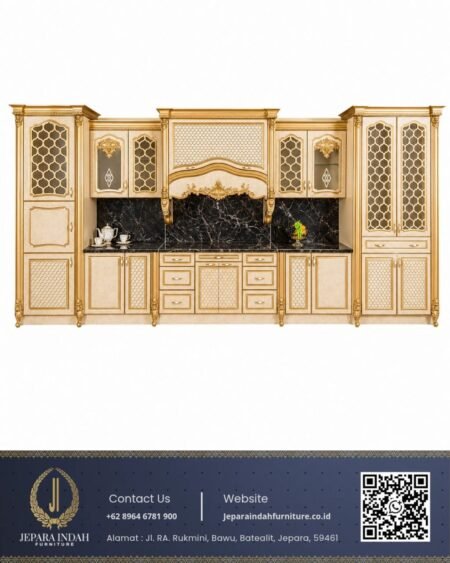 Kitchen Set Klasik Mewah Ukir Gold Jepara 
