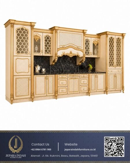Kitchen Set Klasik Mewah Ukir Gold Jepara 
