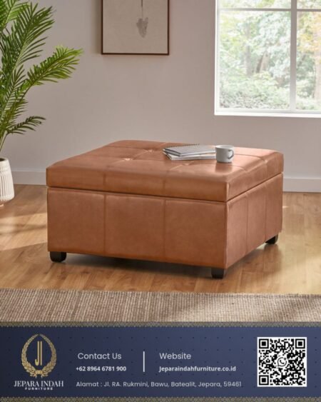 Kursi stool puf persegi minimalis gaya industrial