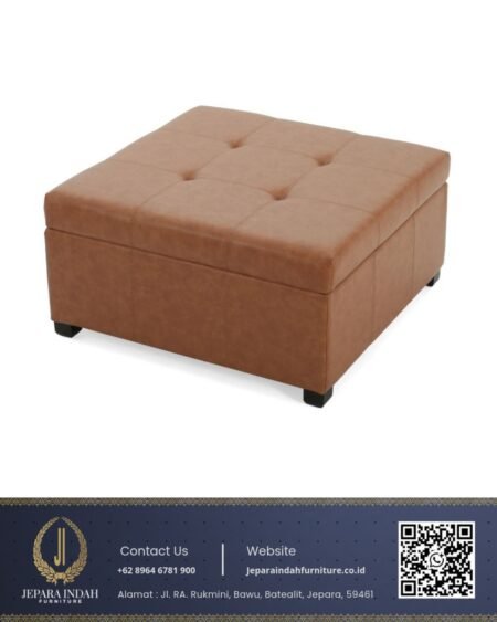 Kursi stool puf persegi minimalis gaya industrial