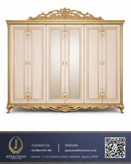 Lemari Baju Ukir Mewah 6 Pintu Luxury Style
