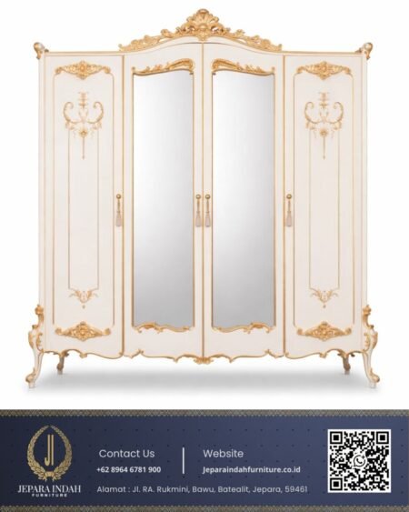 Lemari Pakaian Ukir Mewah Klasik French Antique