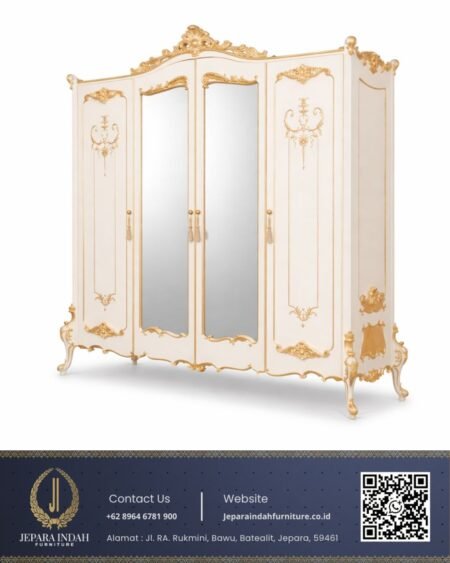 Lemari Pakaian Ukir Mewah Klasik French Antique