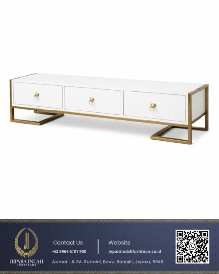 Meja TV minimalis modern stainless Jepara Indah Furniture