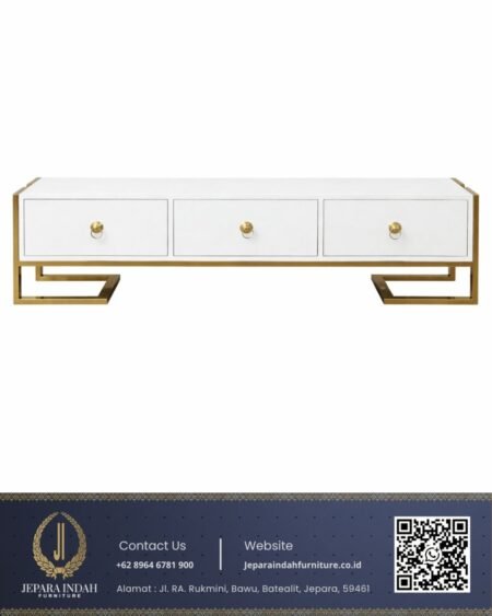 Meja TV minimalis modern stainless Jepara Indah Furniture