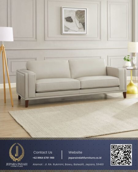 Sofa Minimalis Modern Ruang Tamu 3 Seater Grey