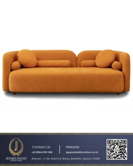 Sofa Minimalis Rounded Mewah 3 Seater Aesthetic