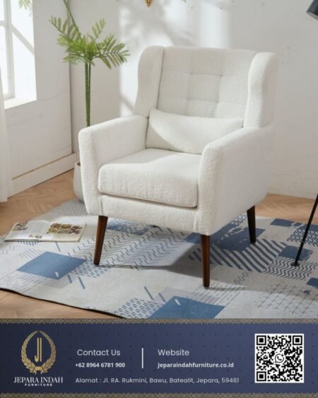 Sofa Single Armchair Scandinavian White Minimalis 