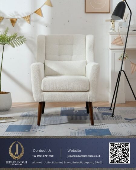 Sofa Single Armchair Scandinavian White Minimalis 