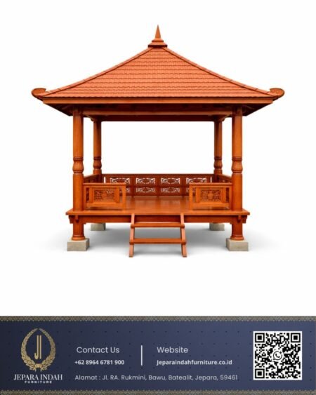 Gazebo Kayu Taman Villa Kayu Jati Ukir Tradisional