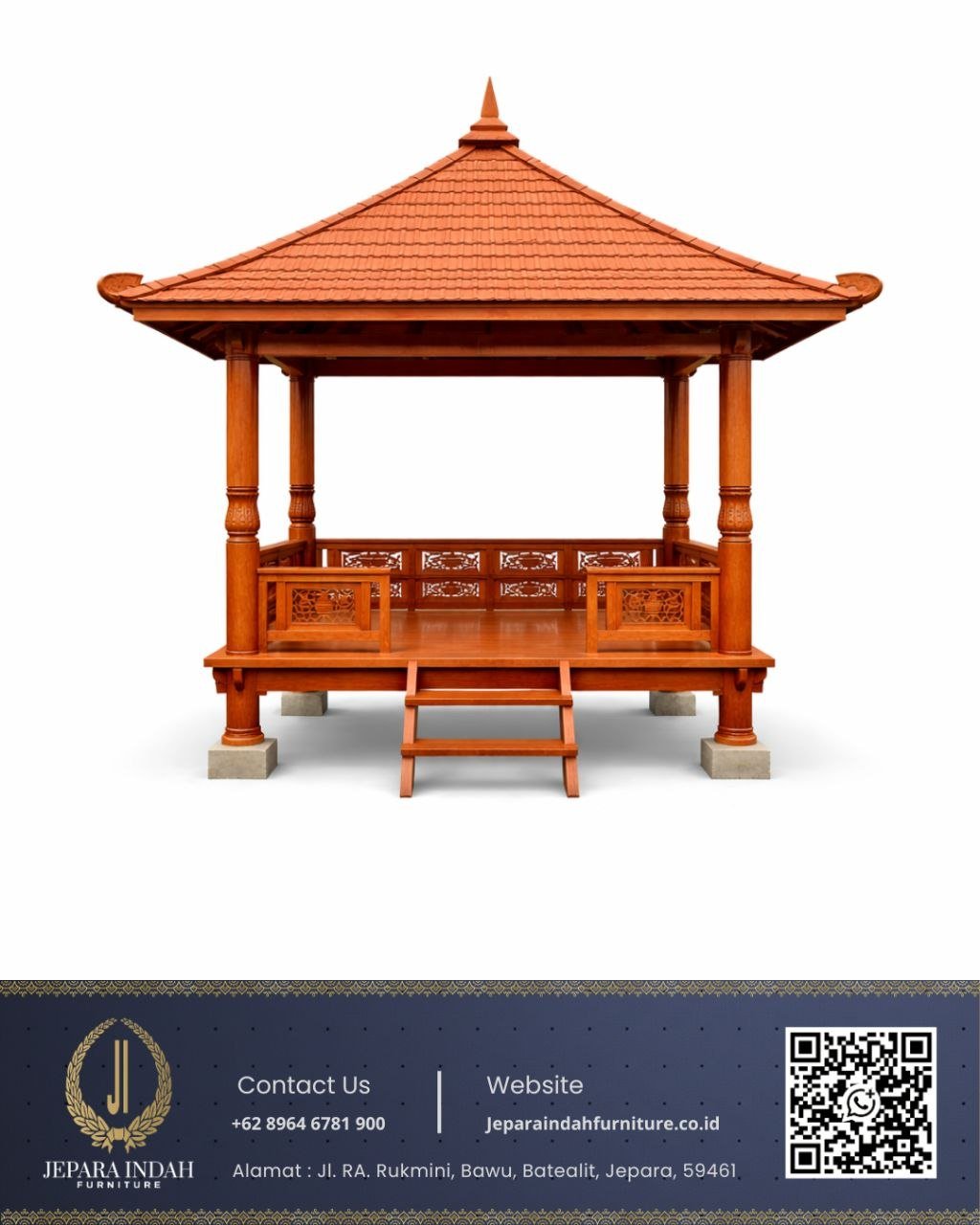 Gazebo Kayu Taman Villa Kayu Jati Ukir Tradisional