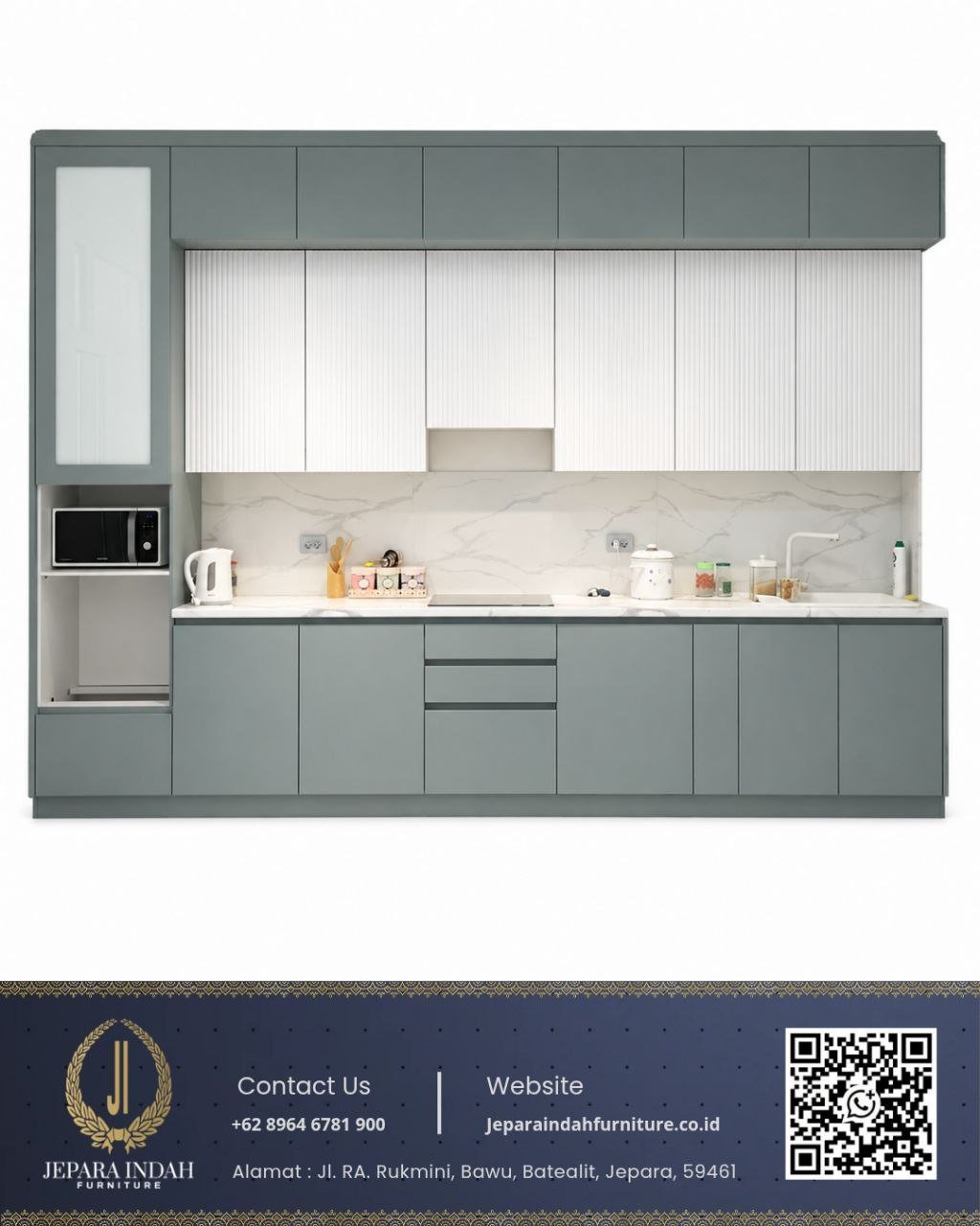 Kitchen Set Custom Minimalis Modern Grey Aesthetic