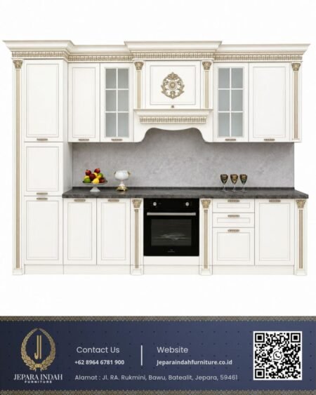 Kitchen Set Minimalis Klasik Duco Marmer Hitam Ivory Gold