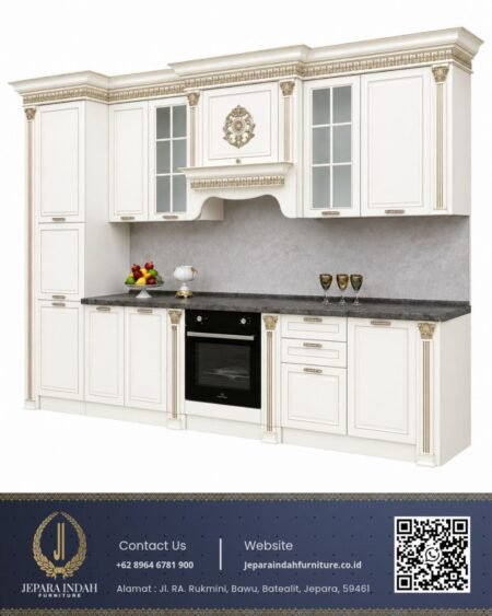 Kitchen Set Minimalis Klasik Duco Marmer Hitam Ivory Gold
