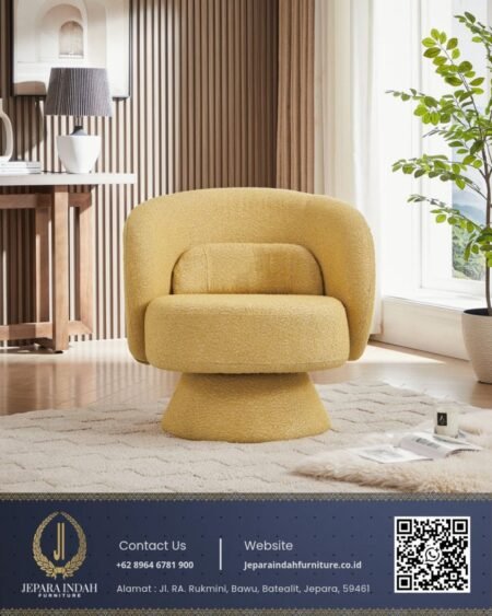 Kursi Santai Aesthetic Style Japandi Minimalis Accent Sculptural