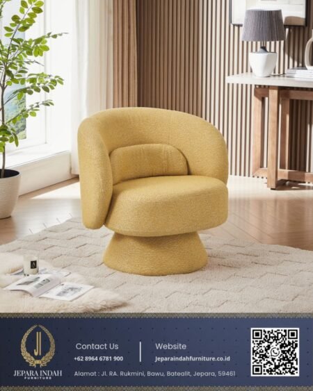 Kursi Santai Aesthetic Style Japandi Minimalis Accent Sculptural