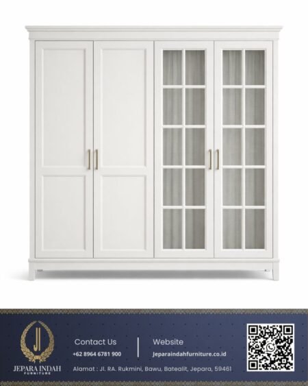 Lemari Pakaian Aesthetic Style French Country 4 Pintu