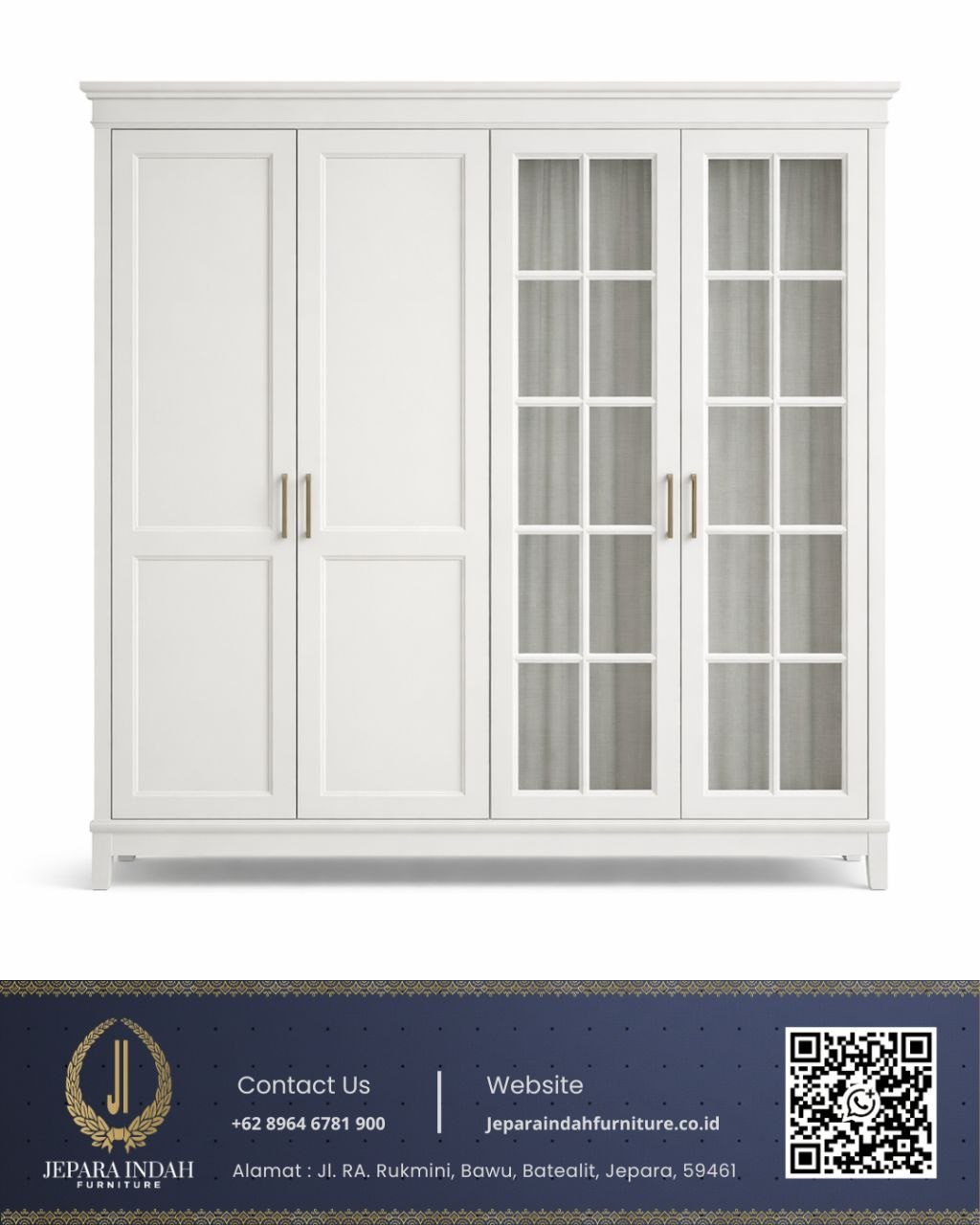 Lemari Pakaian Aesthetic Style French Country 4 Pintu