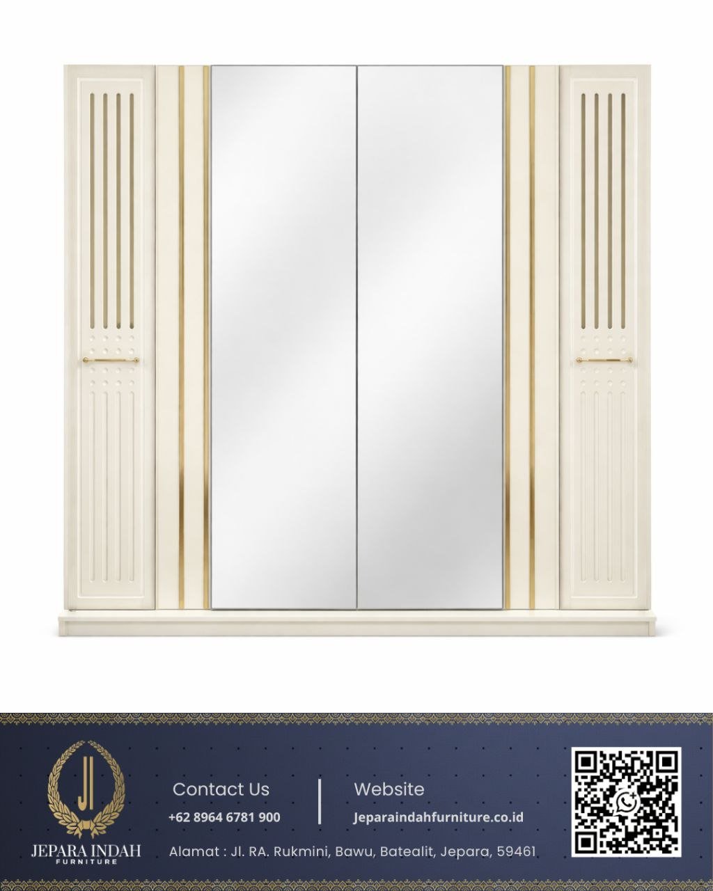 Lemari Pakaian Mewah Style Gaya Hotel Bintang 5 Ivory Gold