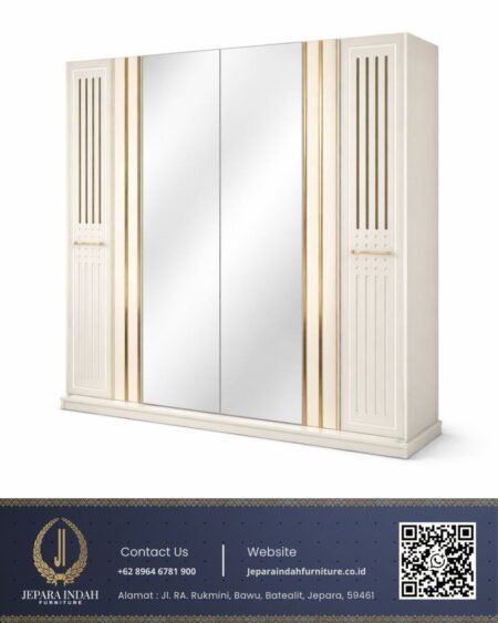 Lemari Pakaian Mewah Style Gaya Hotel Bintang 5 Ivory Gold
