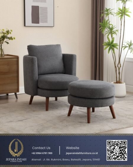 Set Kursi Baca Minimalis Santai Style Mid-Century Modern Armchair