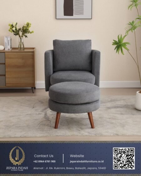 Set Kursi Baca Minimalis Santai Style Mid-Century Modern Armchair