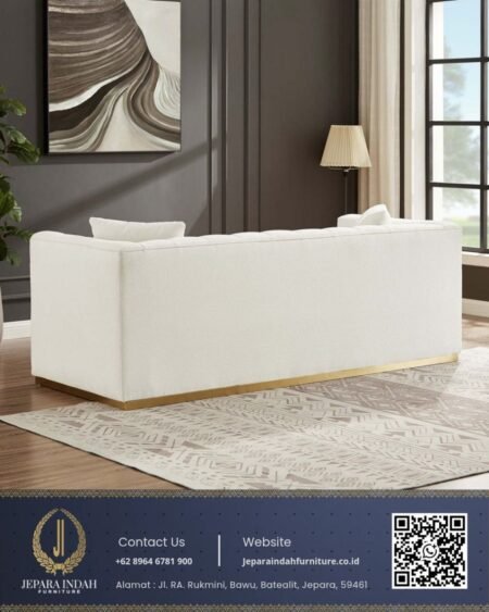 Sofa Minimalis Japandi Style Contemporary Cream White