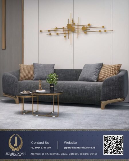 Sofa Minimalis Modern Unik Interior Kaki Gold Estetik