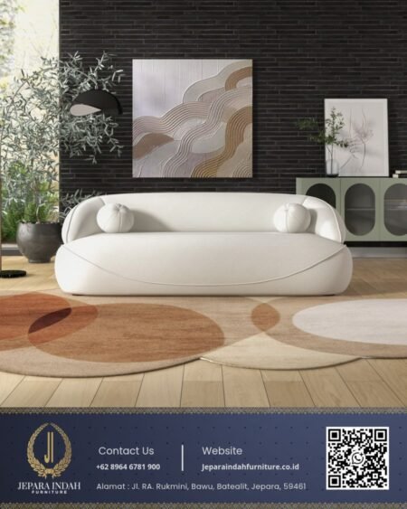 Sofa Ruang Tamu Minimalis Modern Aesthetic Model Curved