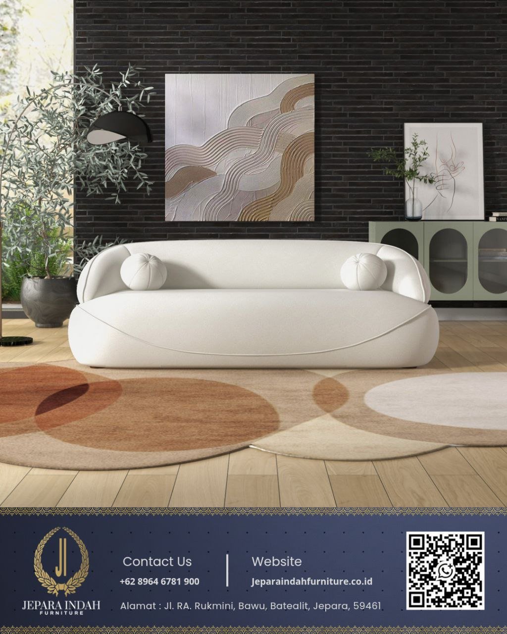 Sofa Ruang Tamu Minimalis Modern Aesthetic Model Curved