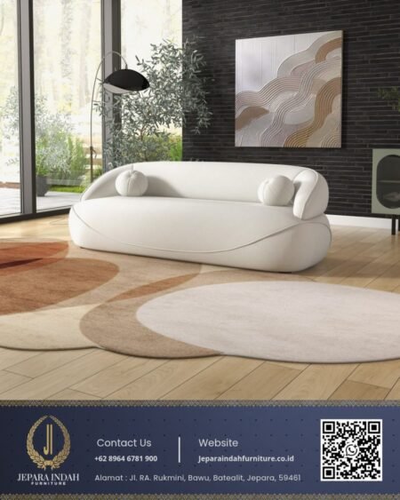 Sofa Ruang Tamu Minimalis Modern Aesthetic Model Curved