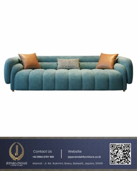 Sofa Ruang Tamu Minimalis Style Contemporary Luxury Teal Blue