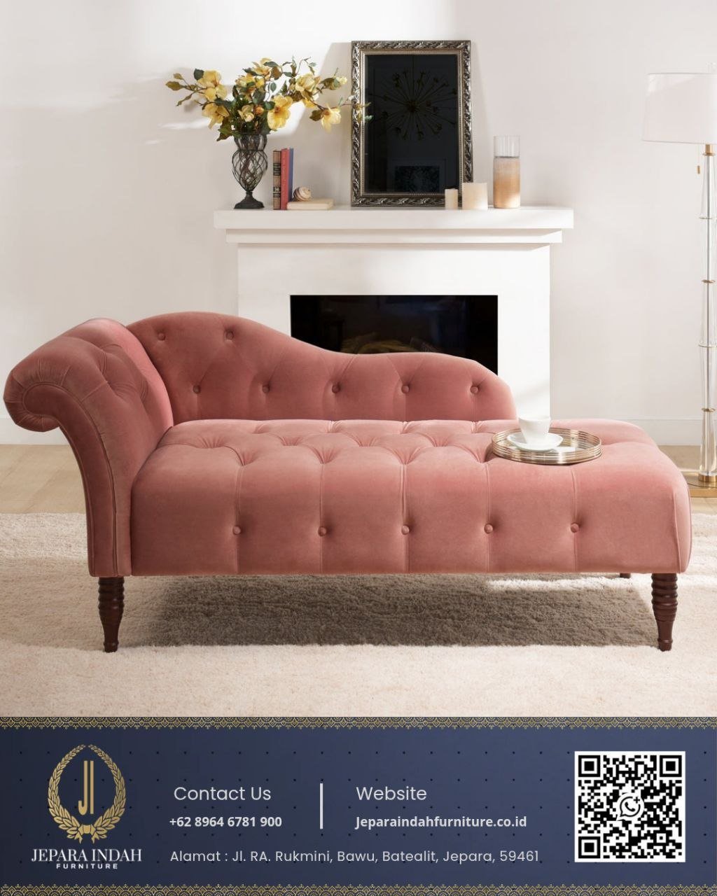 Sofa Santai Selonjoran Minimalis Style French Provincial Dusty Rose