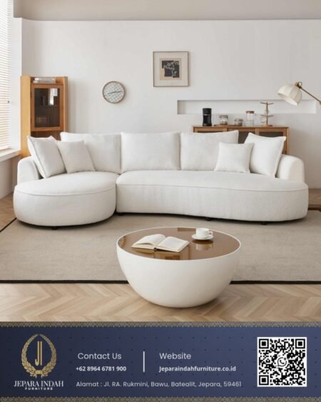 Sofa Tamu L Sudut Modern Jepara Desain Japandi