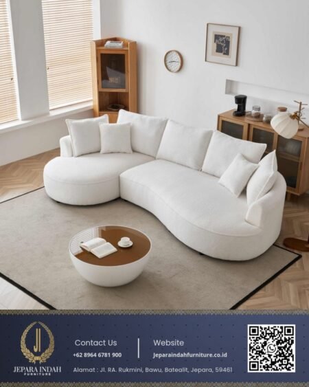 Sofa Tamu L Sudut Modern Jepara Desain Japandi