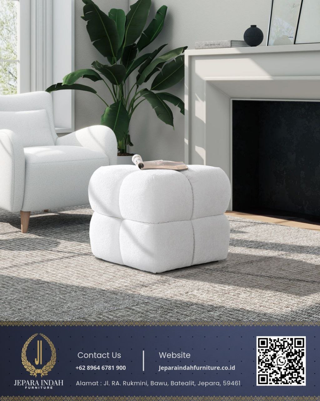 Stool Pouf Minimalis Aesthetic Model Cube Marshmallow