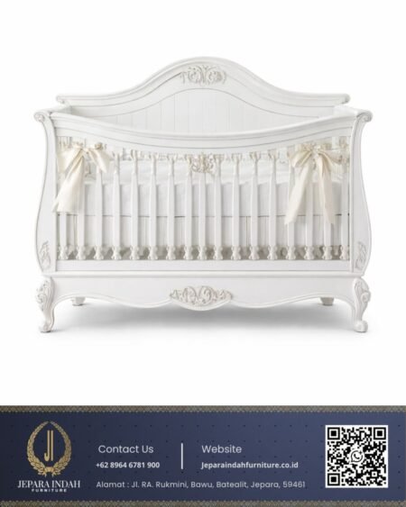 Tempat Tidur Bayi Princess Ukir Klasik Cat Duco