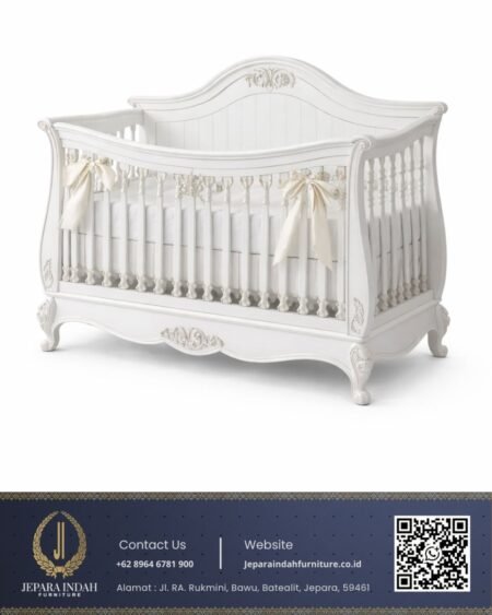 Tempat Tidur Bayi Princess Ukir Klasik Cat Duco